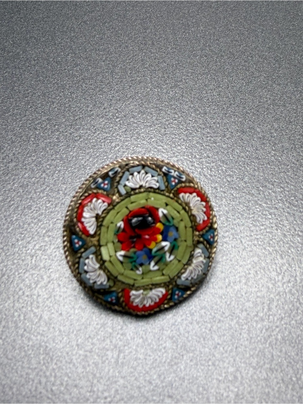 🙈2/$40 Vintage Millefiori Micro Mosaic Floral Brooch